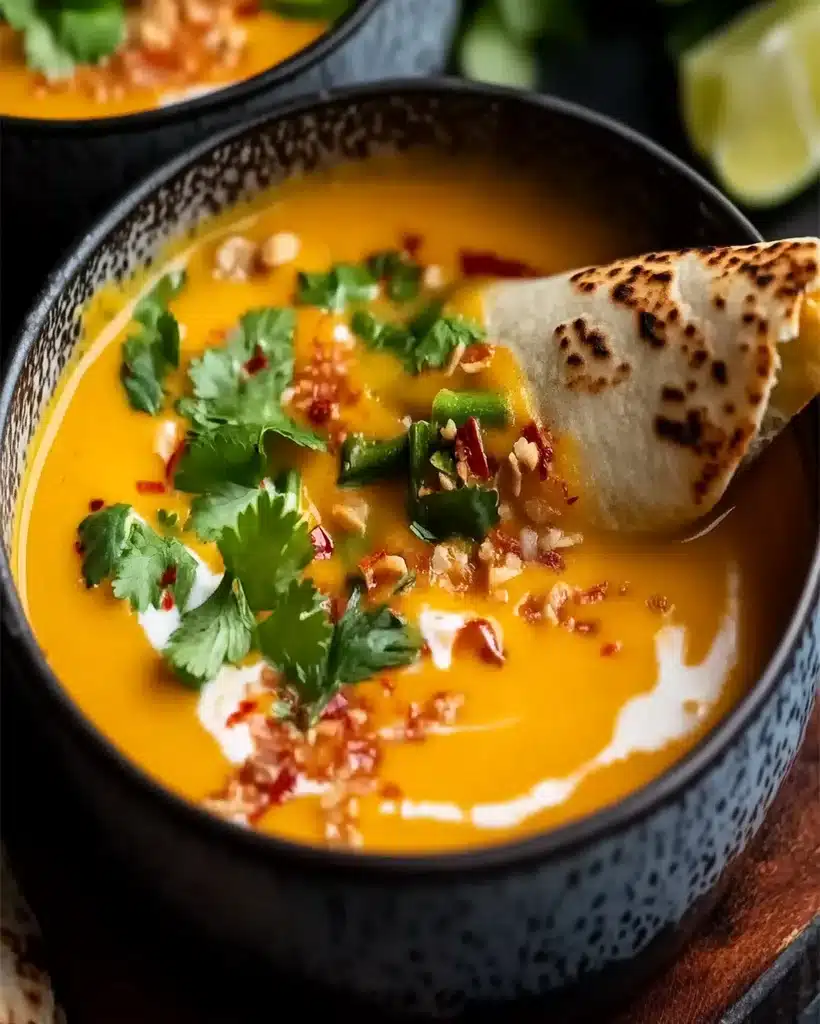 Receta de Sopa de Calabaza y Coco Tailandesa