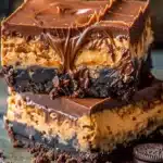 Barritas de Cheesecake de Chocolate con Dulce de Leche Decadente recetafile