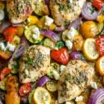 Cena de pollo en bandeja con feta de hierbas y limón | Receta fácil 86 Cena de pollo en bandeja con feta de hierbas y limon Receta facilfile