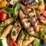 Ensalada de Pasta con Pollo a la Parrilla y Vinagreta Balsamica – Receta Facilfile