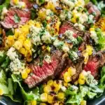 Ensalada de steak a la parrilla de maiz y gorgonzola receta para veranofile