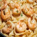 Receta de Fettuccine Alfredo con Camarones en Sarten Facil y Cremosofile