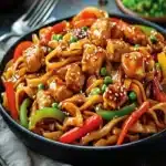 Receta de Fideos Teriyaki de Pollo Comida Rapida y Sabrosafile