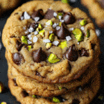 Receta de Galletas de Chocolate Oscuro con Chips de Pistacho y Sal Marinafile