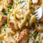 Receta de Pasta Crema de Pollo al Ajo y Parmesano en Olla a Presionfile