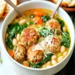 Sopa de Albondigas de Espinacas y Frijoles Blancos Cena Facilfile