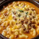 Sopa de Macarrones con Queso y Hamburguesa en Una Sola Olla – Sustanciosa y Deliciosafile