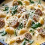 Sopa de salchicha italiana con parmesano cremosa Receta facil y deliciosafile
