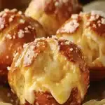 Bouchées de Bretzel Chaud au Fromage Délicieuses 4 Bouchees de bretzel au fromage fondant et chaud avec un topping de sel de merfile