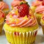 Cupcakes de Fresa y Limon con Glaseado de Mantequilla Frescafile