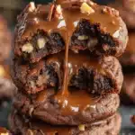 Galletas de Brownie con Caramelo de Tortuga y Nueces 2 Galletas de brownie de caramelo de nuez pecana con tortugafile