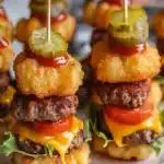 Mini Cheeseburgers de Tater Tot: ¡Receta Deliciosa! 45 Mini hamburguesas de Tater Tot Snack perfecto para el dia de juegofile