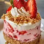 Mousse de cheesecake de fresa crujiente mini sin hornearfile