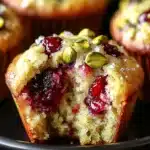 Muffins aux Canneberges, Pistaches et Délices 82 Muffins aux canneberges et pistaches – Bouchees dorees noisetees et aciduleesfile