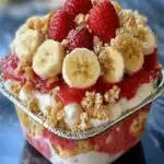 Receta de Pudding de Platano y Fresa Crujiente Delicia de Postre Facilfile