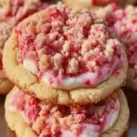 Recette de biscuits crumble a la creme de fraise et au fromage fraisfile