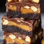 Brownies de Chocolate-Caramelo con Cacahuete: Deliciosos 4 Brownies de Chocolate Caramelo y Cacahuate Receta de Postre Facilfile
