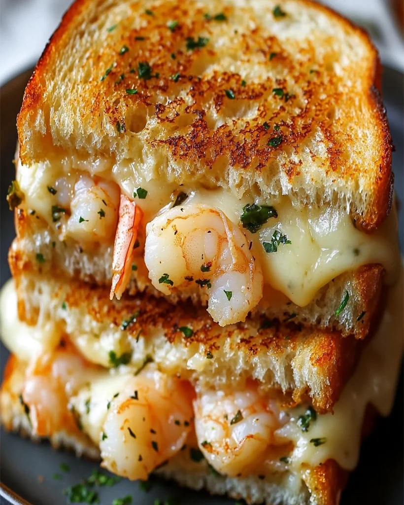 Pan de Ajo con Camarones y Sándwiches de Queso Fundido - Cena Rápida