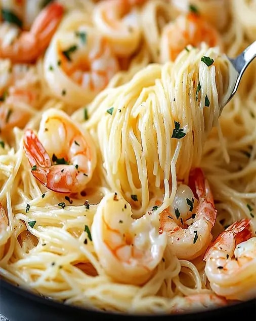 Pasta Angel Hair con Camarones: Receta Fácil y Rápida