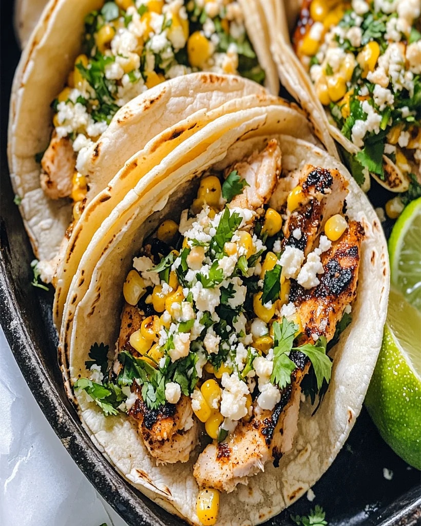 Tacos de Pollo con Maíz Estilo Mexicano - Receta Fácil