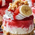 Mini Cheesecakes de Fresa y Plátano Sin Hornear - Receta Fácil