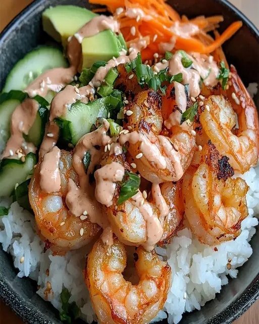 Arroz con Camarones y Mayonesa Picante: Receta Fácil