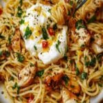 Espaguetis con Pollo y Burrata – Cena Fácil y Rápida