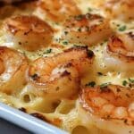 Pasta al Horno con Camarones – Cena Cremosa y Fácil