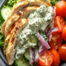 Ensalada de Pollo con Tzatziki: Mejor Receta Fácil y Rápida