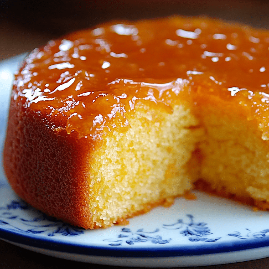 Pastel Esponjoso de Naranja con Glaseado de Mermelada