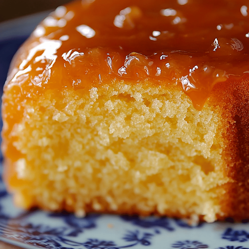 Pastel Esponjoso de Naranja con Glaseado de Mermelada