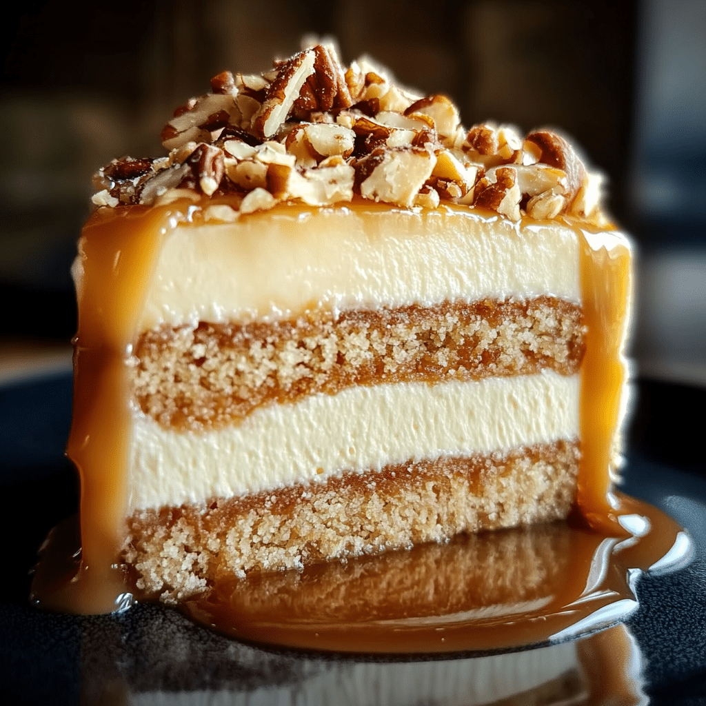 Torta de Bizcocho con Crema, Caramelo y Nuez