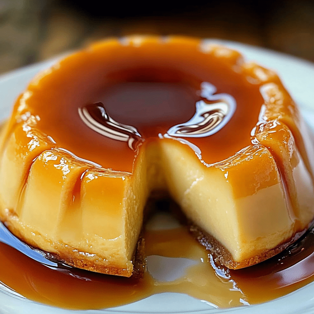 Flan de Vainilla en Molde de Aro con Caramelo