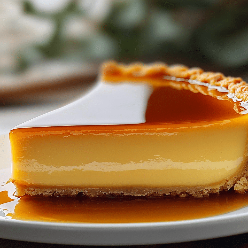 Tarta Flan de Caramelo con Base de Galleta