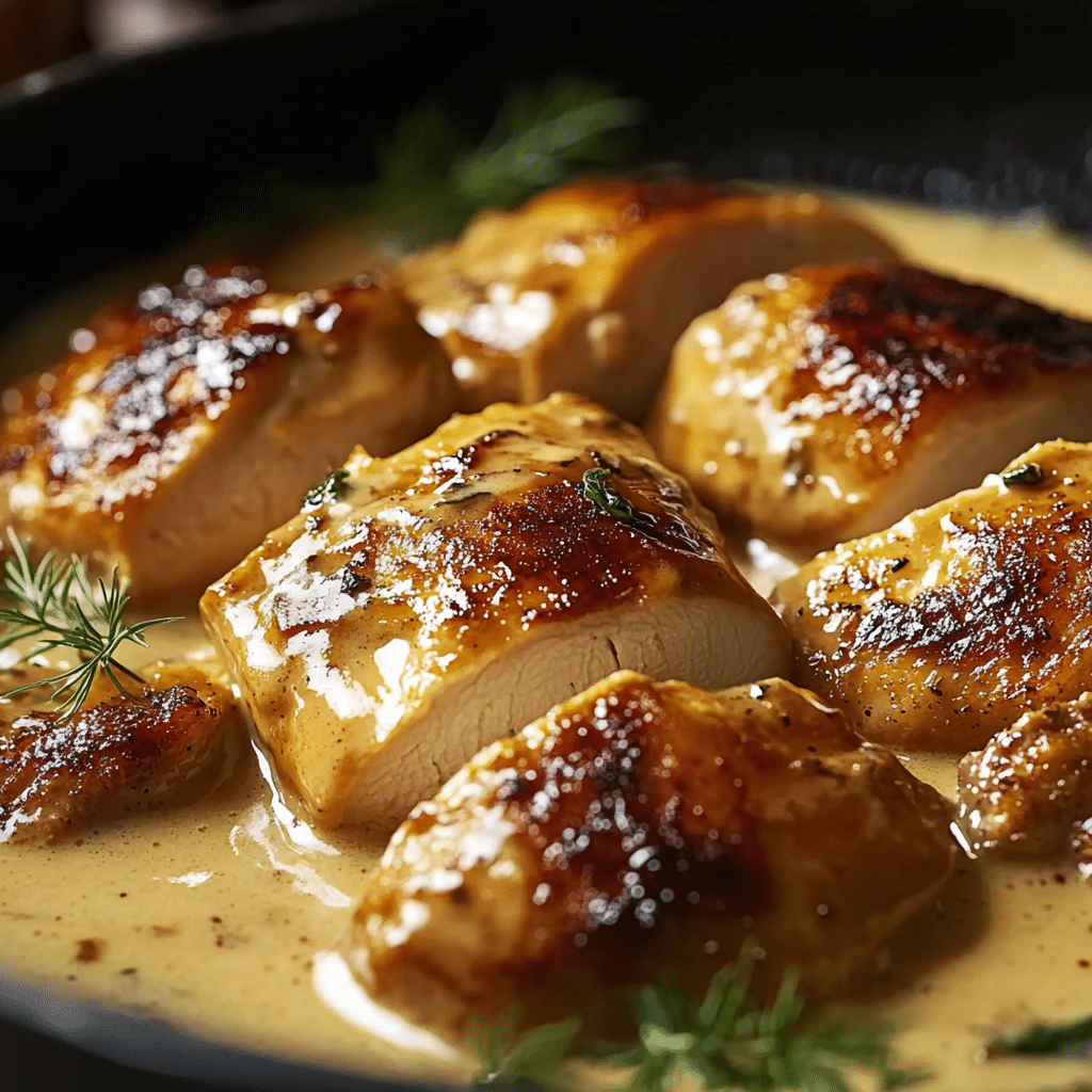 Poulet à la Crème à la Moutarde