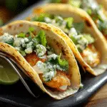 Tacos de Pescado Crujiente con Ensalada de Cilantro y Lima