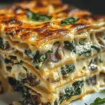 Lasaña Cremosa de Espinacas y Champiñones
