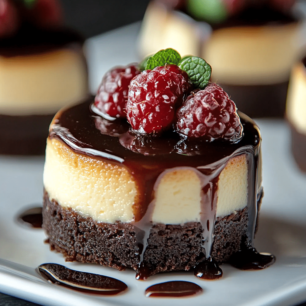 Mini Cheesecakes con Base de Brownie