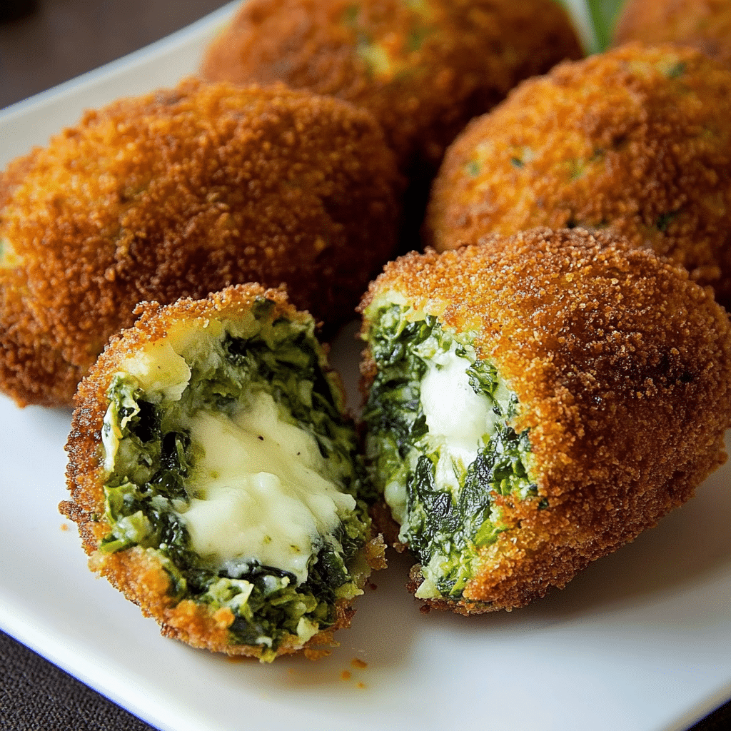 Croquetas de Espinacas con Queso Mozzarella