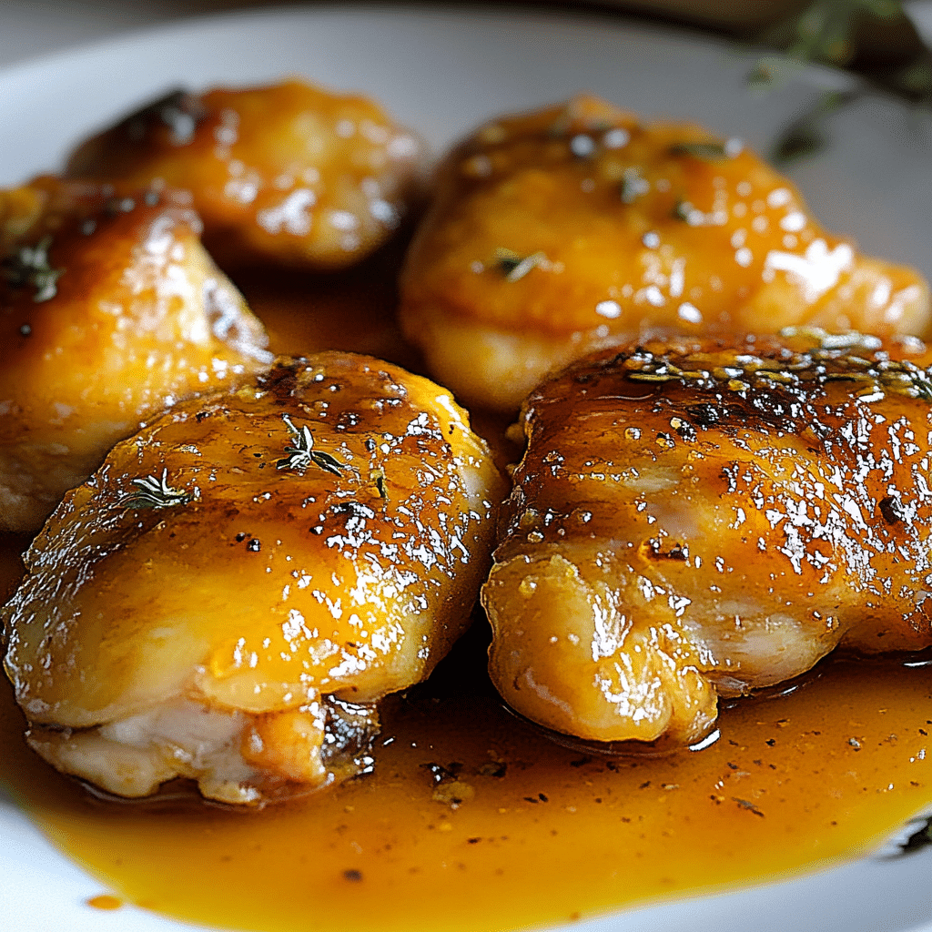 Muslos de Pollo en Salsa de Naranja