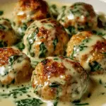 Albóndigas de Pollo con Salsa Alfredo de Espinaca 125 Albóndigas de Pollo con Salsa Alfredo de Espinaca
