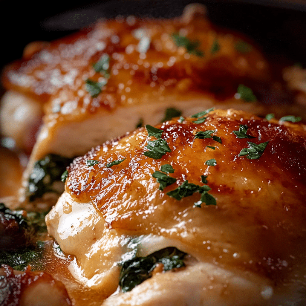 Pollo a la Philadelphia con Espinacas