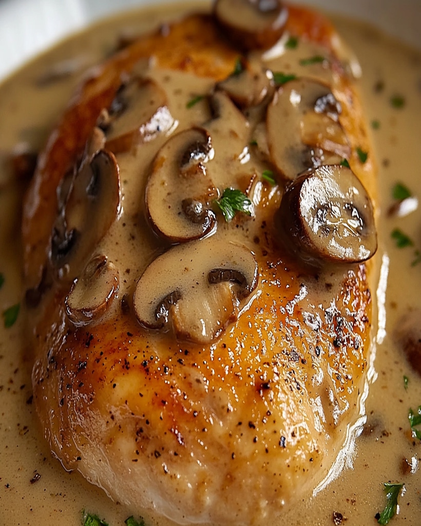 Deliciosa Pechuga de Pollo en Salsa de Champiñones