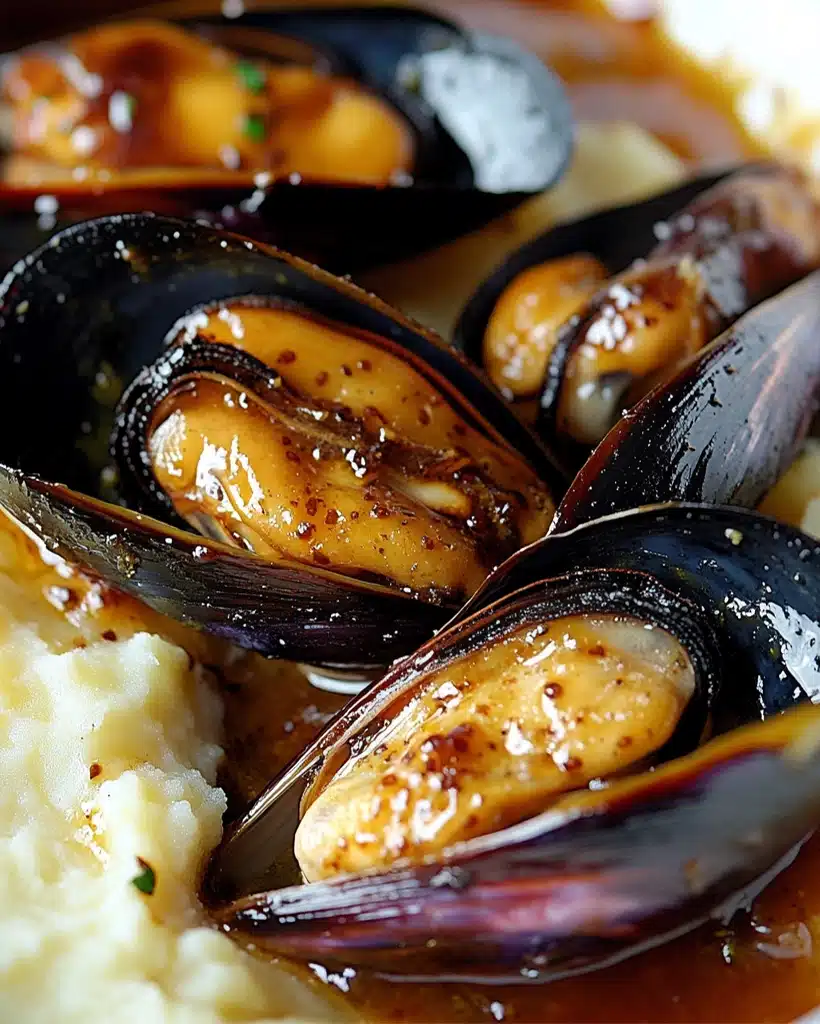 Muslitos a la mostaza y miel con puré de patata