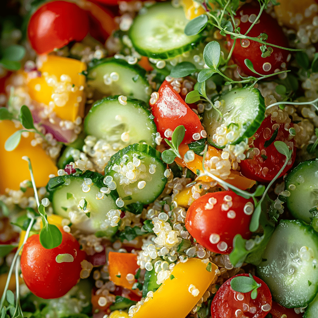 Ensalada de Quinoa y Verduras Frescas 🥗🌱🥒