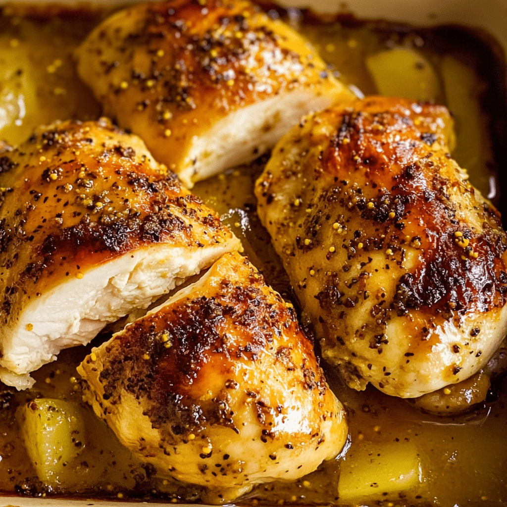 Pechugas de Pollo al Horno con Salsa Mostaza y Miel