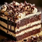 Pastel de Chocolate y Vainilla con Ganache y Decoración de Chocolate