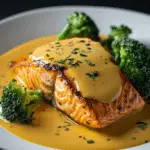 Salmón en Curry Cremoso de Coco con Brócoli Tierno