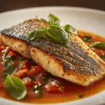 Caballa a la Provenzal con Salsa de Tomate y Albahaca
