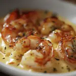 Camarones en salsa de queso